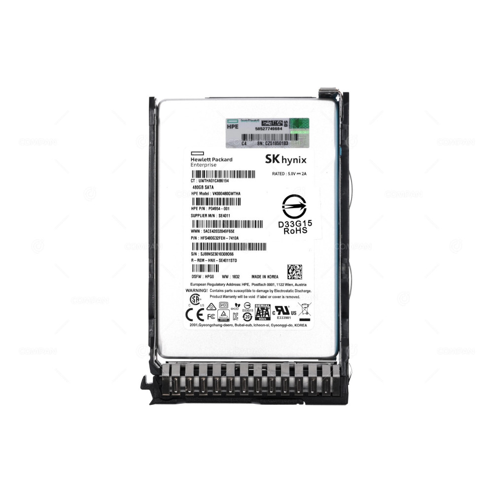 P06571-001 HP SSD 480GB SATA 6G DS 2.5" SFF FOR DL380 G8 G9 G10